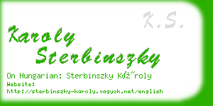 karoly sterbinszky business card